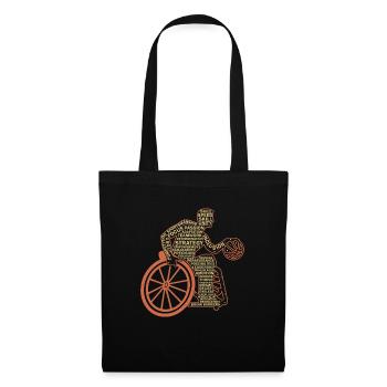 Joueur de basketball en fauteuil roulant Joueur de basketball en fauteuil roulant - Sac en tissu - noir - Devant