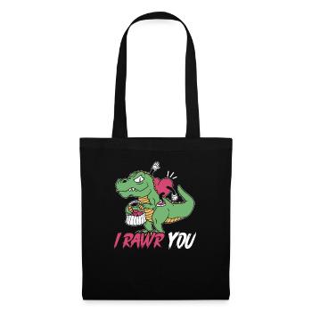 Valentine's Day Dinosaur T-Rex February 14 Dino - Tote Bag - black - Front