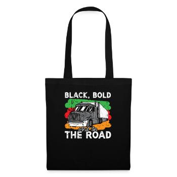 Black History Month Black Pride LKW Fahrer Trucker - Stoffbeutel - Schwarz - Vorne