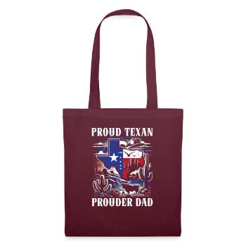 Vatertag Texan Daddy Texas Vaterschaft - Stoffbeutel - Burgunderrot - Vorne
