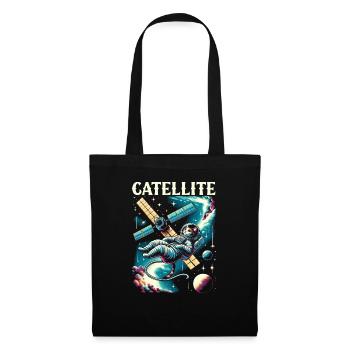 Astronaut Cosmonaut Cat - Tote Bag - black - Front