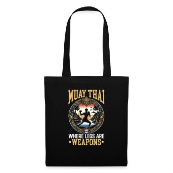 Muay Thai Fighter Kickboxing Kickboxer Thailand - Tote Bag - black - Front