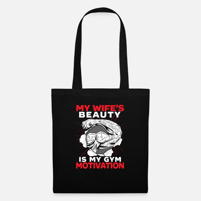 Lustiger Ehemann, Motivation, Bodybuilder, Lachen, - Stoffbeutel - Schwarz