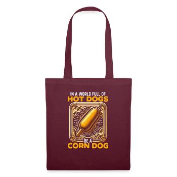 Amateur de chien de maïs Saucisses de restauration rapide Corndog - Sac en tissu - bordeaux - Devant