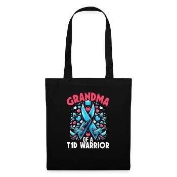 Sensibilisation au diabète diabète de type 1 grand-mère - Sac en tissu - noir - Devant