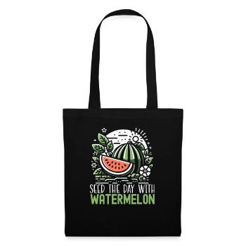 Été drôle de pastèque - Sac en tissu - noir - Devant