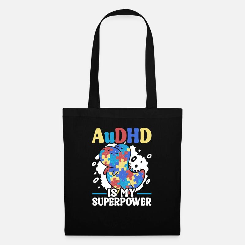 Audhd-behinderung er Autismus Adhs - Stoffbeutel - Schwarz