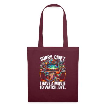 Citation « ciné-ciné-amateur de pop-corn-film » - Sac en tissu - bordeaux - Devant