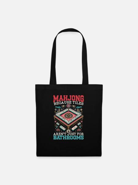Mahjong-spieler-kasinospiel Mahjongg-chinesisches - Stoffbeutel - Schwarz