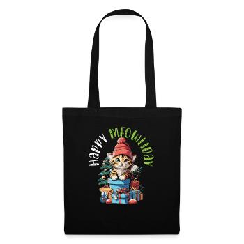 Cat Christmas Holiday Time - Tote Bag - black - Front
