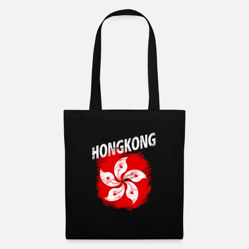 Hongkong - Stoffbeutel - Schwarz