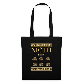 niglo v or .png - Sac en tissu - noir - Devant