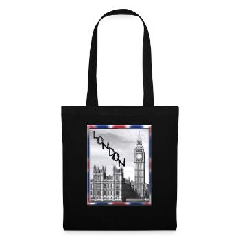 London Big Ben Union Jack - Sac en tissu - noir - Devant