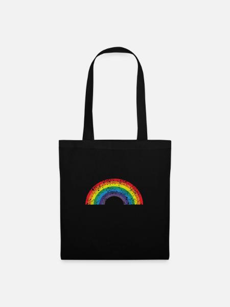 LGBTQ Regenbogen - Stoffbeutel - Schwarz
