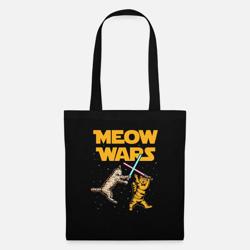 Meow Wars - Katzen Laserschwert - Stoffbeutel - Schwarz