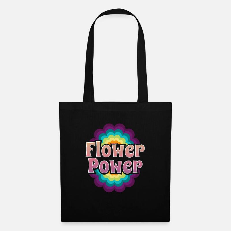 Flower Power Blume Blumenpower - Stoffbeutel - Schwarz