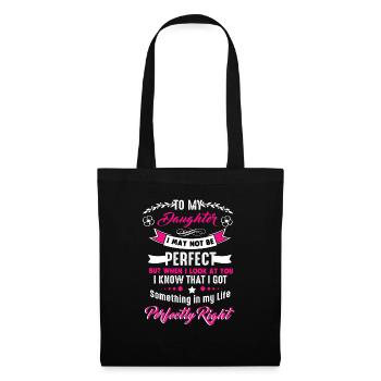 A la fille Cadeau de la maman Papa Parent - Sac en tissu - noir - Devant
