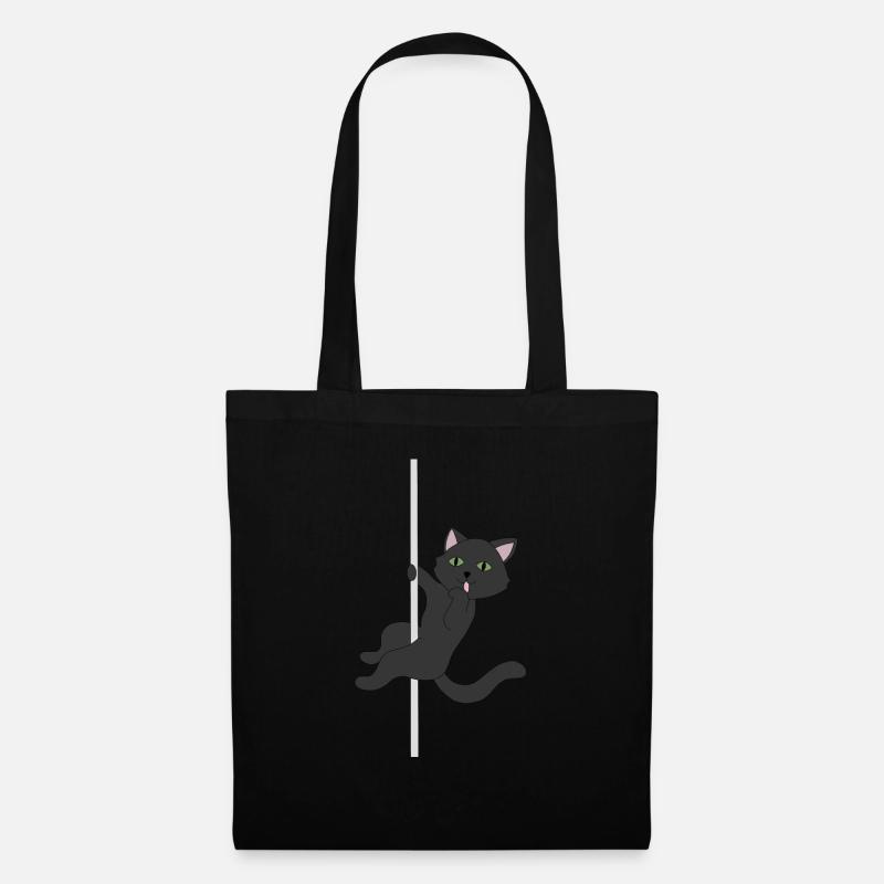 Black cat schwarze Katze pole dance miau - Stoffbeutel - Schwarz