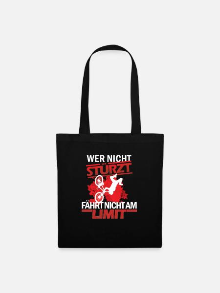 Wer nicht Stürzt Fahrrad Limit - Stoffbeutel - Schwarz