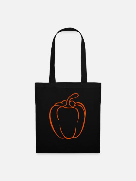 Rote Paprika T-Shirt - Stoffbeutel - Schwarz