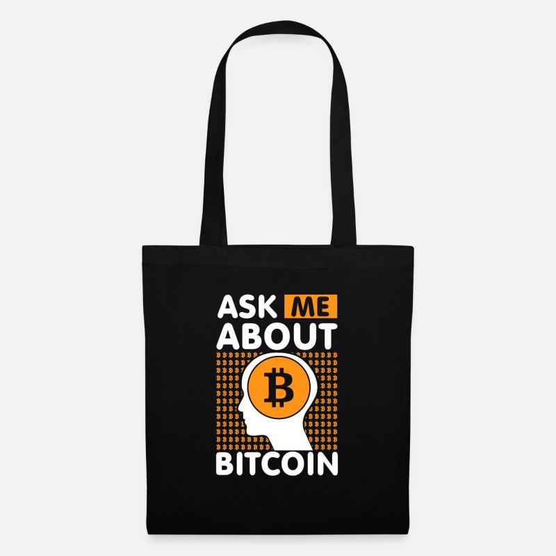 Ask me about Bitcoin - Stoffbeutel - Schwarz