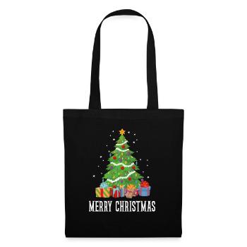 Frohe Weihnachten Frohes Weihnachtsgeschenk - Stoffbeutel - Schwarz - Vorne