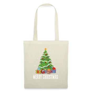 Cadeau Merry Christmas Joyeux Noël - Sac en tissu - nature - Devant