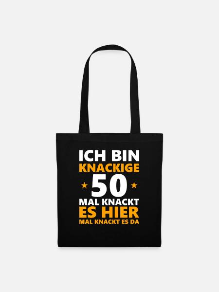 Knackige 50 - Stoffbeutel - Schwarz
