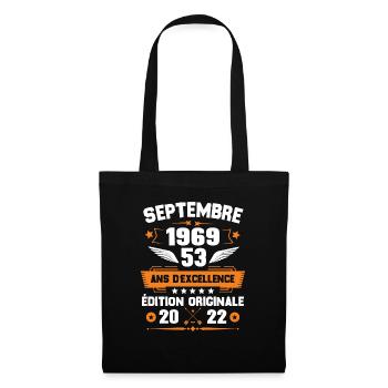 Septembre 1969 Idée cadeau d'anniversaire 53 ans - Sac en tissu - noir - Devant