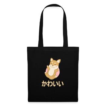 Shiba Inu Chien Kawaii - Sac en tissu - noir - Devant