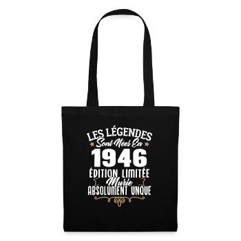 Les légendes sont nées en 1946 édition limitée - Sac en tissu - noir - Devant