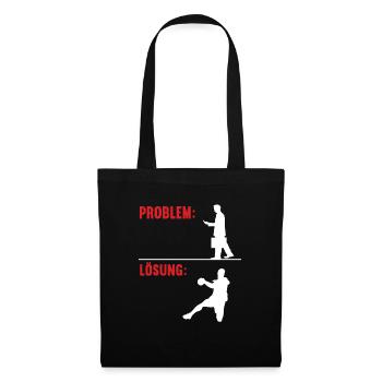 Problem Lösung Handball Handballer Ballsport - Stoffbeutel - Schwarz - Vorne