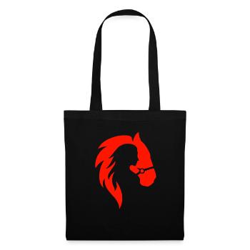 Tshirt Rotes Pferd und Frau Natur 2022 - Stoffbeutel - Schwarz - Vorne