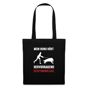 Mein Hund Hört Hervorragend Deutscher Schäferhund - Stoffbeutel - Schwarz - Vorne