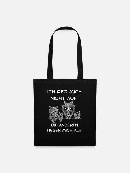 Eulen shirt mit lustigem Spruch für grimmige Eulen - Stoffbeutel - Schwarz
