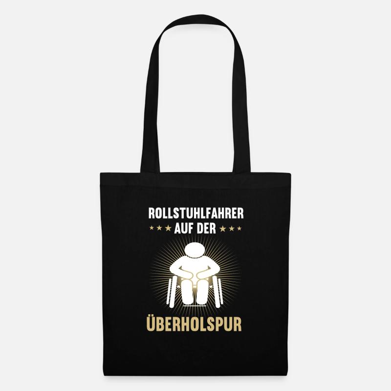Rollstuhlfahrer auf der Überholspur Rollstuhl - Stoffbeutel - Schwarz