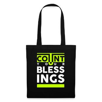 Comptez vos bénédictions. Comptez vos bénédictions - Sac en tissu - noir - Devant