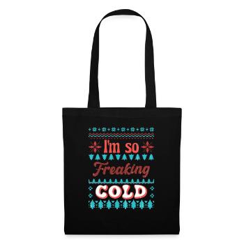 Freaking cold, Noël, Weihnachten, Ugly Sweate - Sac en tissu - noir - Devant