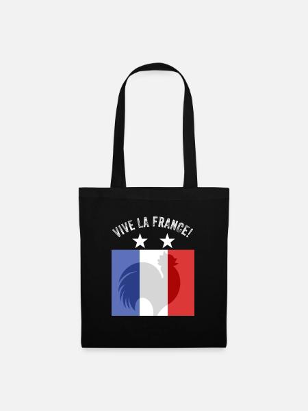 Frankreich - Stoffbeutel - Schwarz