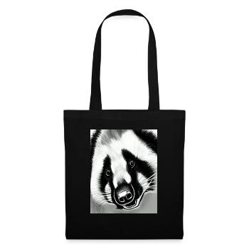 Blaireau (en allemand Dachs) dessin de portrait cool - Sac en tissu - noir - Devant