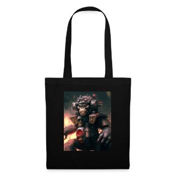 Monkey War Geschenk - Stoffbeutel - Schwarz - Vorne