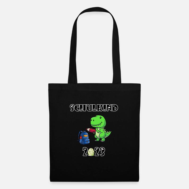 Schulkind 2023 - Dino - T-Rex - Einschulung - Stoffbeutel - Schwarz