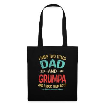 J’ai deux titres Papa et Grumpa Je les rock tous les deux - Sac en tissu - noir - Devant