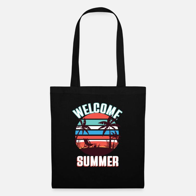 Welcome Summer Beach Palmen - Stoffbeutel - Schwarz