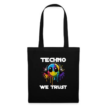 TECHNO WE TRUST - Stoffbeutel - Schwarz - Vorne