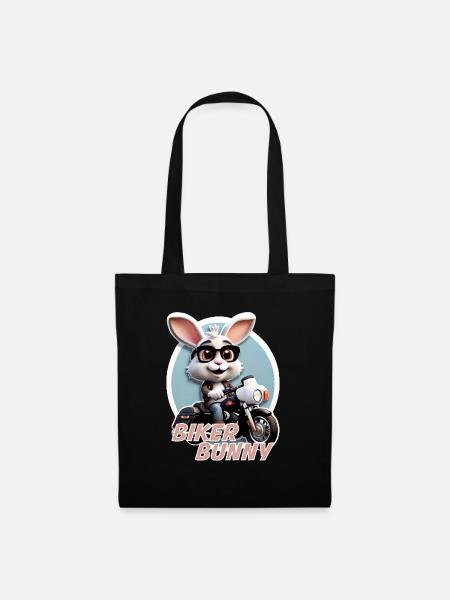 Biker Bunny - Stoffbeutel - Schwarz
