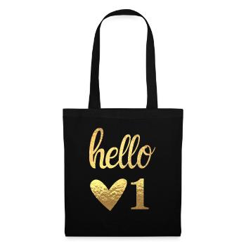 Hello 1 - Sac en tissu - noir - Devant