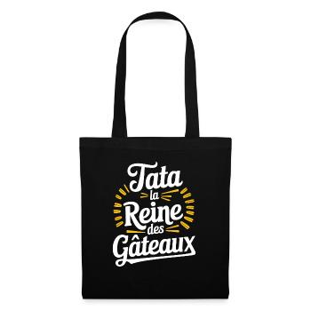 Tata la reine des gâteaux - Sac en tissu - noir - Devant