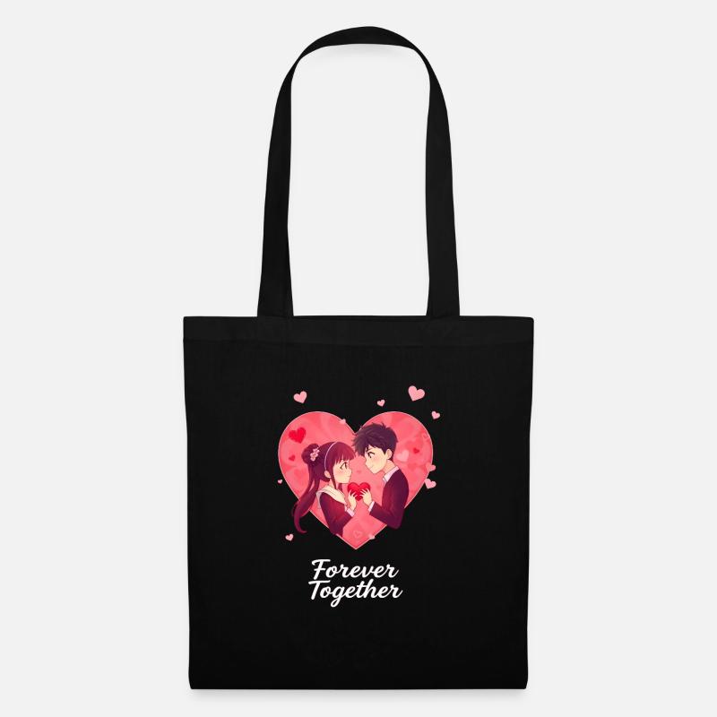Anime Valentine's Day Design - Tote Bag - black