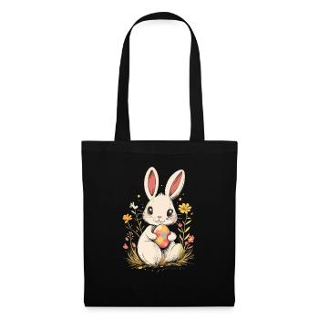 Ostern Osterhase Vintage - Stoffbeutel - Schwarz - Vorne